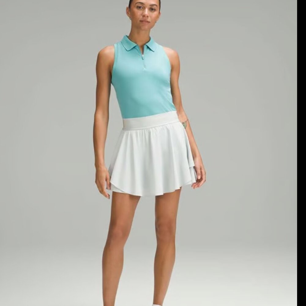 Lululemon Court Rival High-Rise Skirt Long Silver Ice Size 10